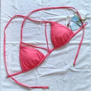 Australia's Sunseeker Pink Peach Strappy Bikini Top Women's size 14